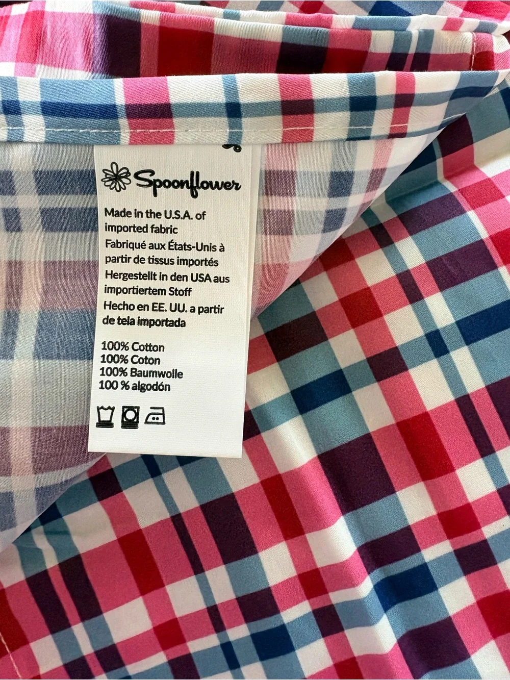 Spoonflower King Bedding Cotton Sateen Duvet Cover + Three Euro Pillow Shams NWT